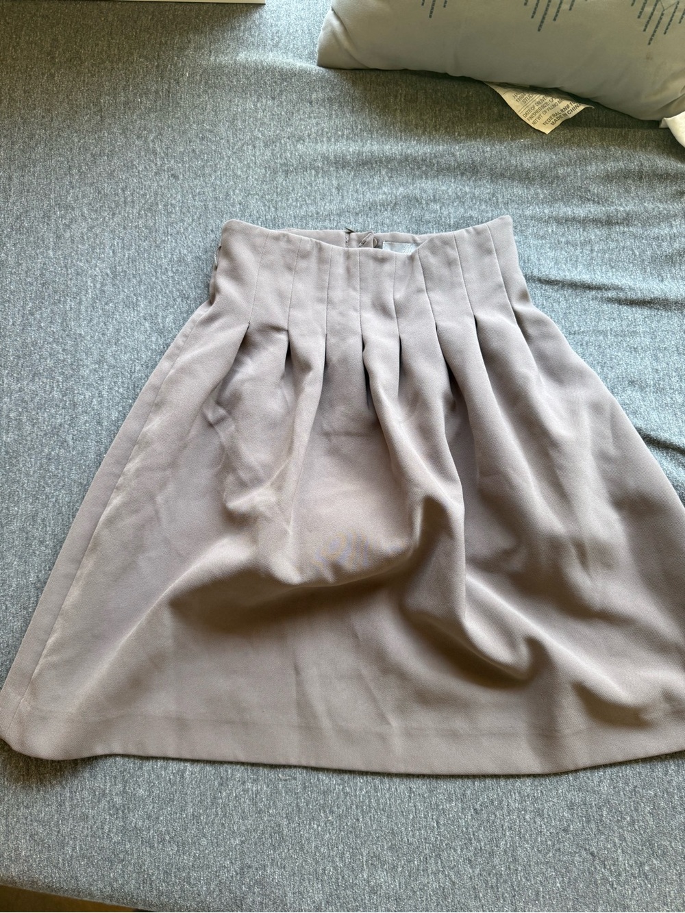 H&M Pleated A-Line Skirt in Light Taupe